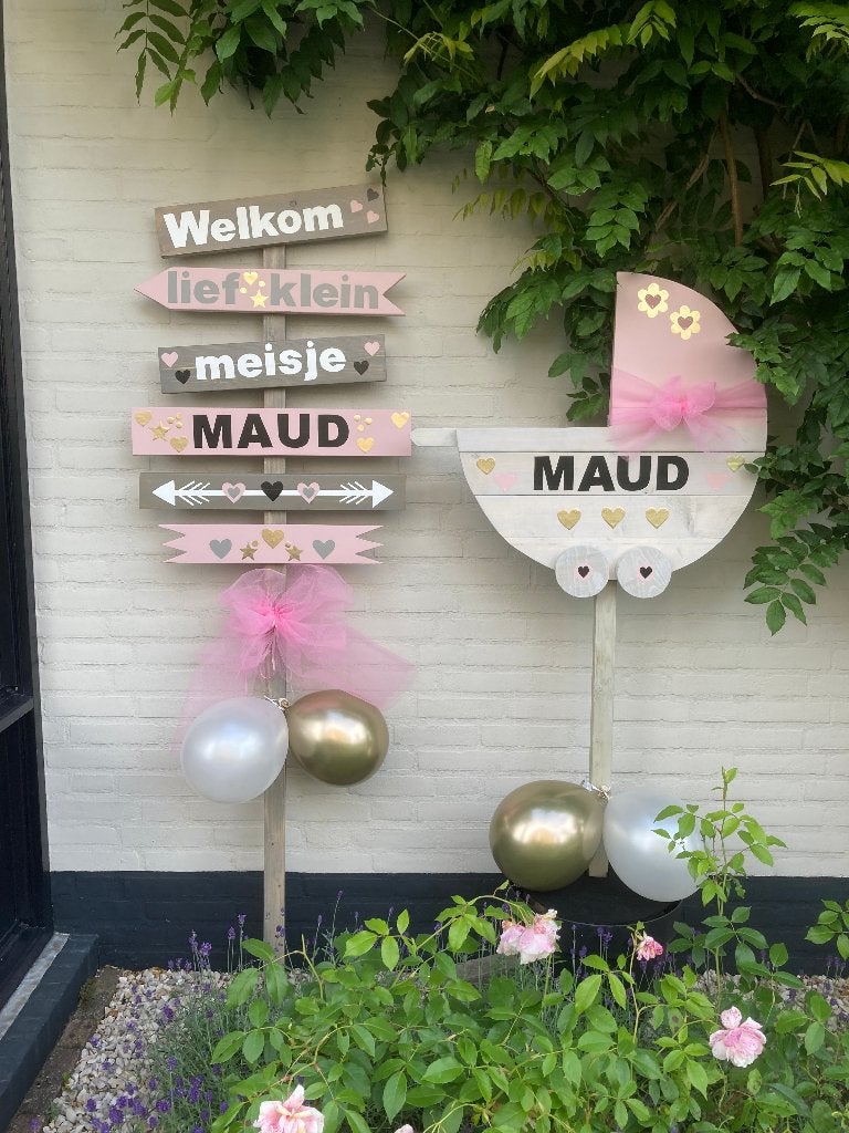 geboorte bord meisje, Ophalen of Verzenden, Nieuw, Geboortebord