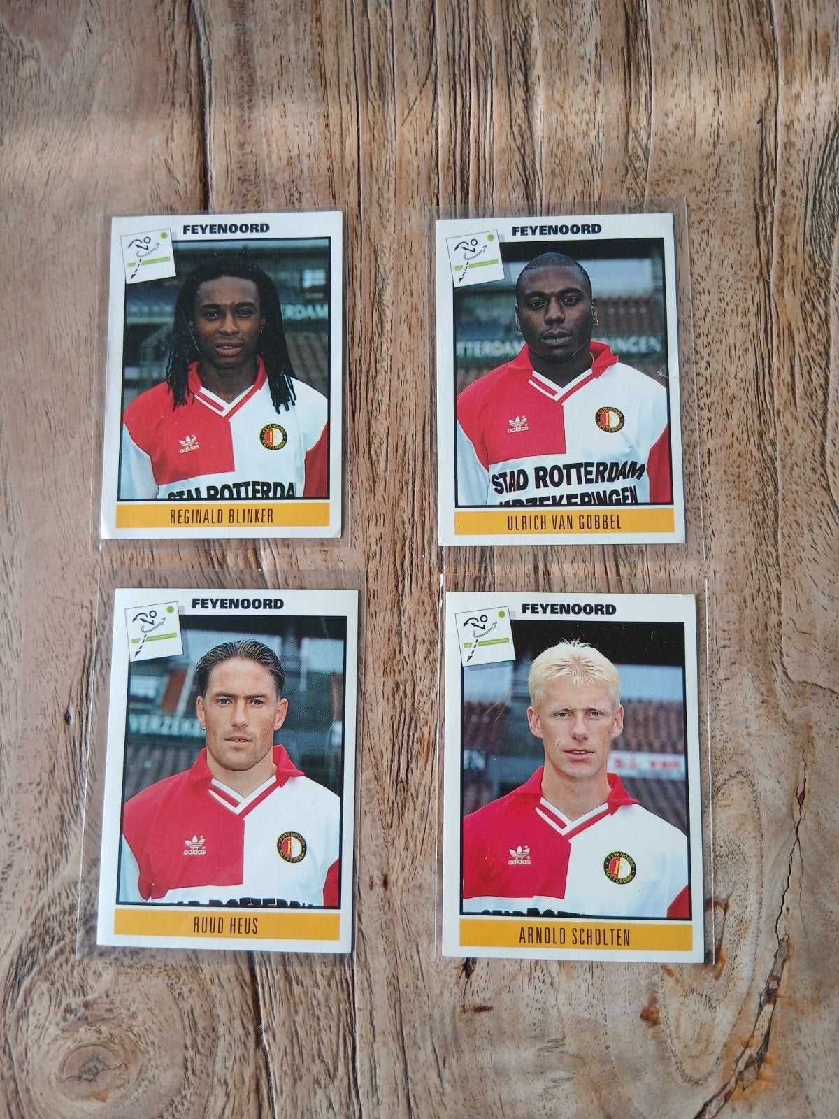 panini voetbal 94 4x feyenoord, Ophalen of Verzenden, Feyenoord, Poster, Plaatje of Sticker