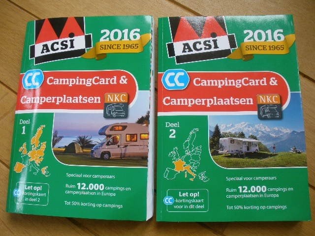 ACSI van NKC Camperplaatsen gids deel 1 en 2 Europa 2016, Overige merken, Europa, Ophalen of Verzenden, Zo goed als nieuw