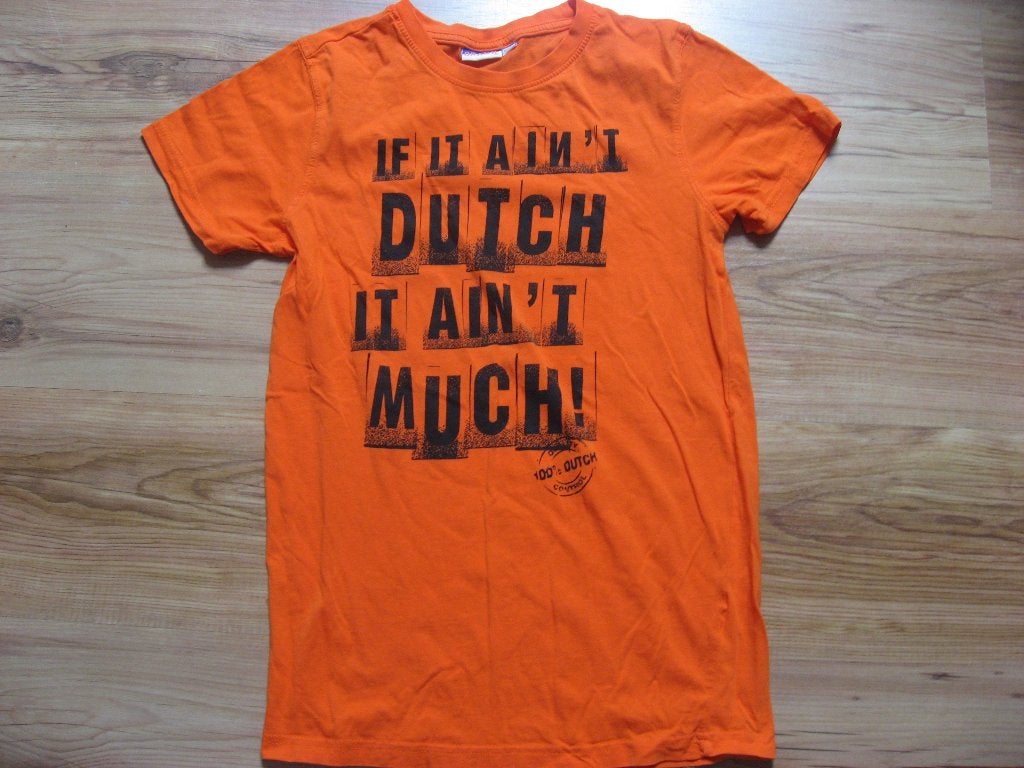 oranje t-shirt maat 158 met tekst, Verzenden, Nieuw, Jongen of Meisje, Shirt of Longsleeve