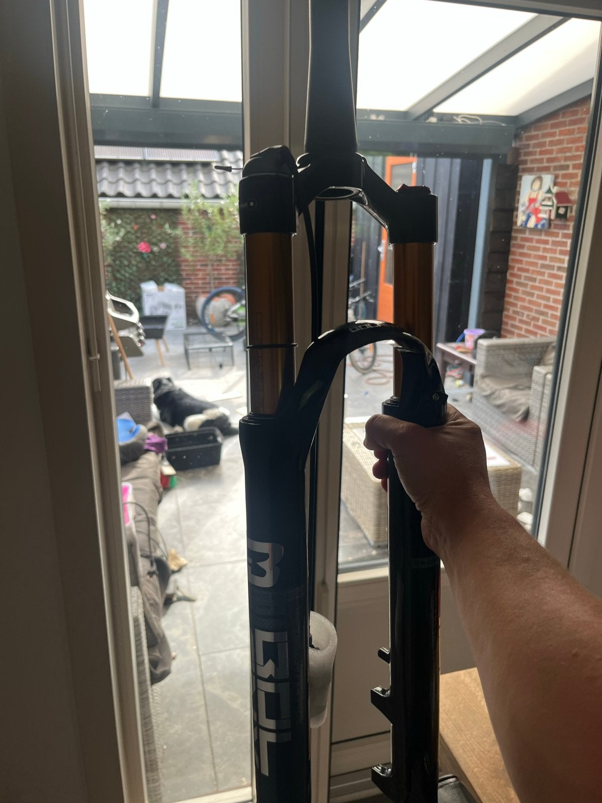 29 inch geveerde voorvork met lock, Fietsen en Brommers, Fietsonderdelen, Gebruikt, Voorvork, Mountainbike, Ophalen of Verzenden