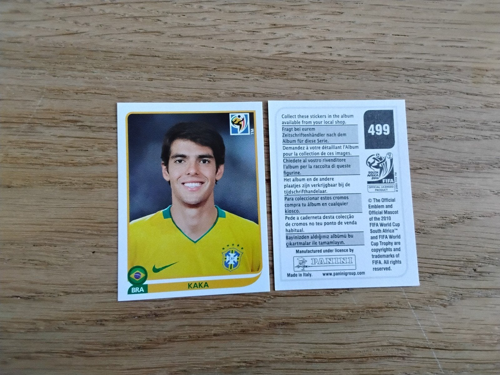 Panini WK 2010 Kaka sticker - Brazilië, Verzamelen, Ophalen of Verzenden, Zo goed als nieuw, Poster, Plaatje of Sticker