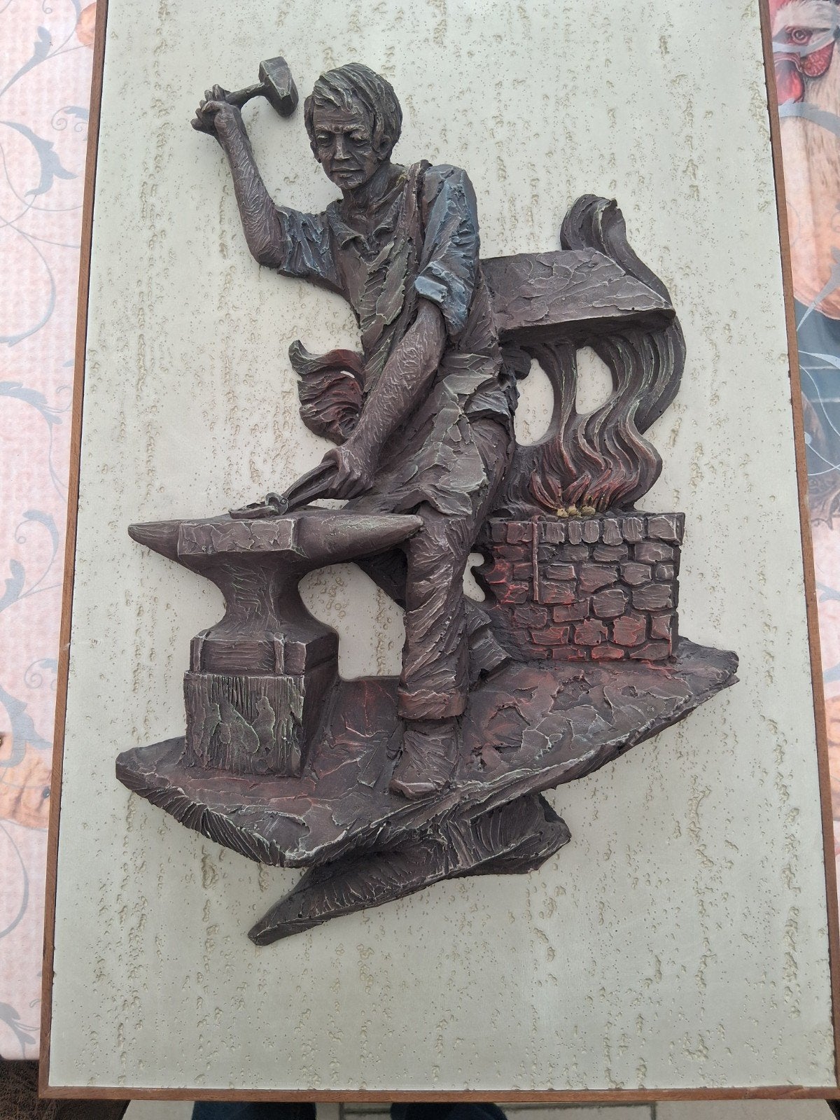 Mooi 3D  kunstwerk van een oude SMID met aambeeld., Ophalen