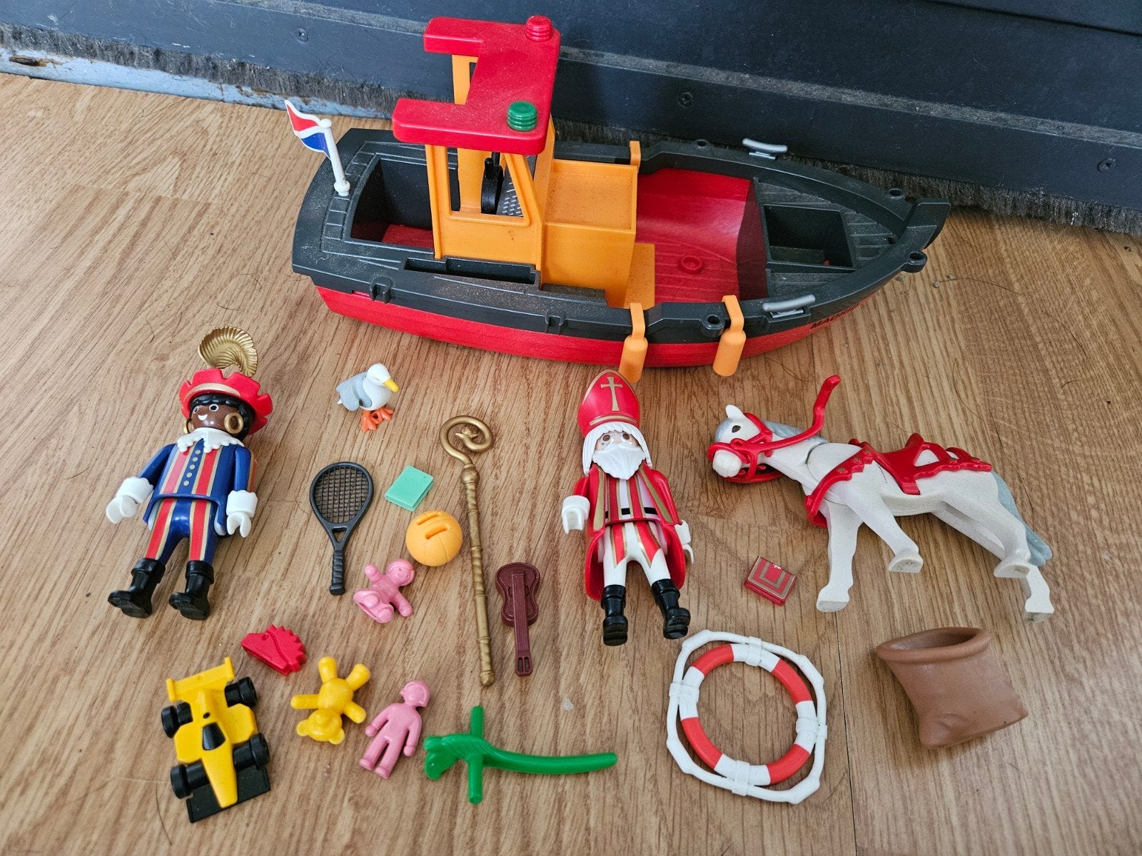 playmobil stoomboot sinterklaas met zwarte Piet en ozosnel, Kinderen en Baby's, Speelgoed | Playmobil, Complete set, Zo goed als nieuw