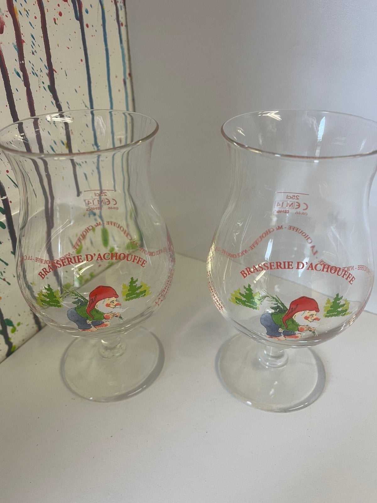 La Chouffe bierglazen set van 2 glazen, Ophalen of Verzenden, Nieuw, Glas of Glazen, Overige merken