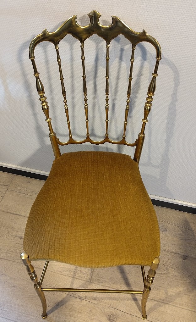 Vintage Italiaanse Chiavari stoel  Massief messing, Ophalen