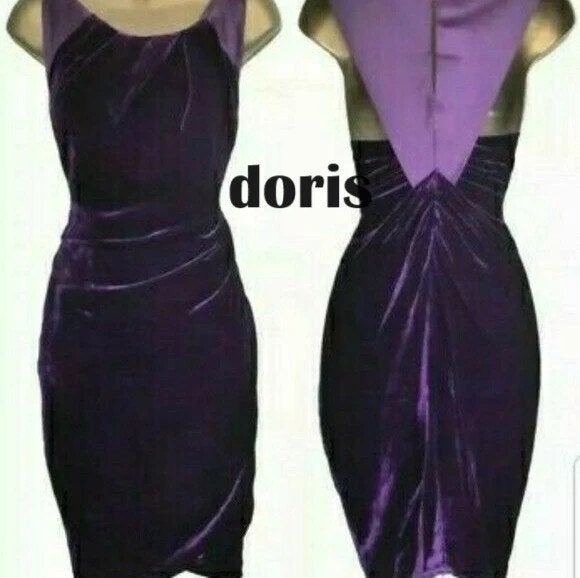 Karen Millen mooi velvet jurk maat 10/38, Maat 38/40 (M), Karen Millen, Paars, Nieuw