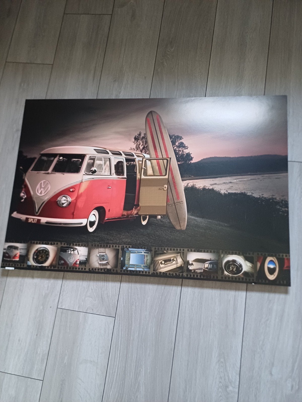 Volkswagen bus met surfplank canvas schilderij, Ophalen, 50 – 75, Gebruikt, Schilderij
