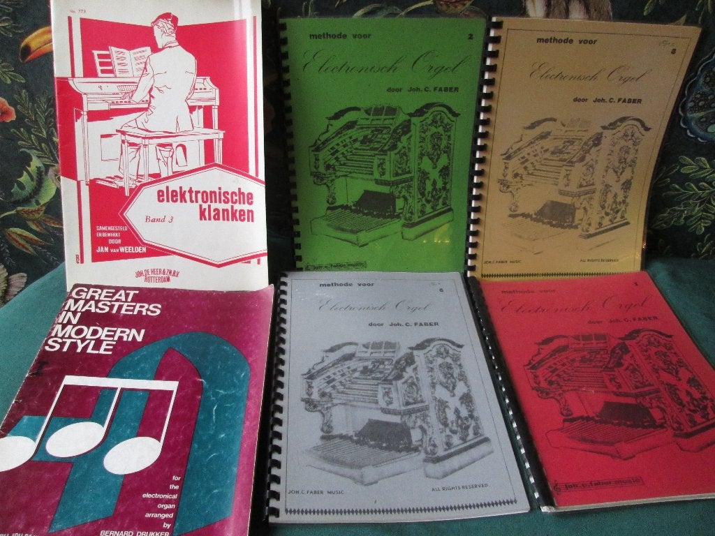 6 x Bladmuziek Electronisch Orgel 4 x Joh C Faber 1-2-6-8, Orgel, Gebruikt, Klassiek, Ophalen of Verzenden