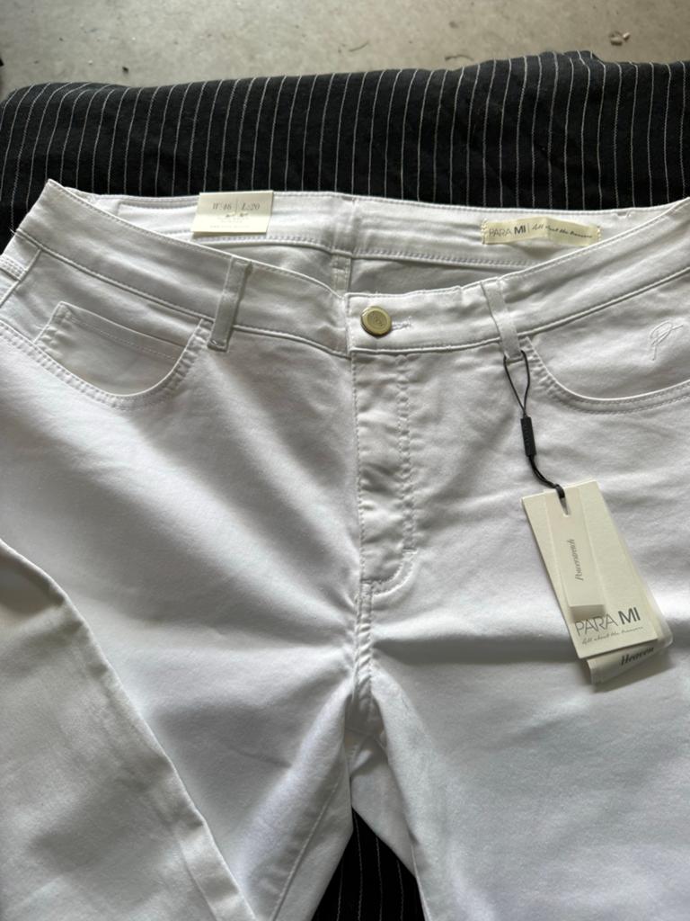 ParaMi Witte Broek Maat 46 Lengtemaat 20, Kort, Wit, Maat 46/48 (XL) of groter, Nieuw