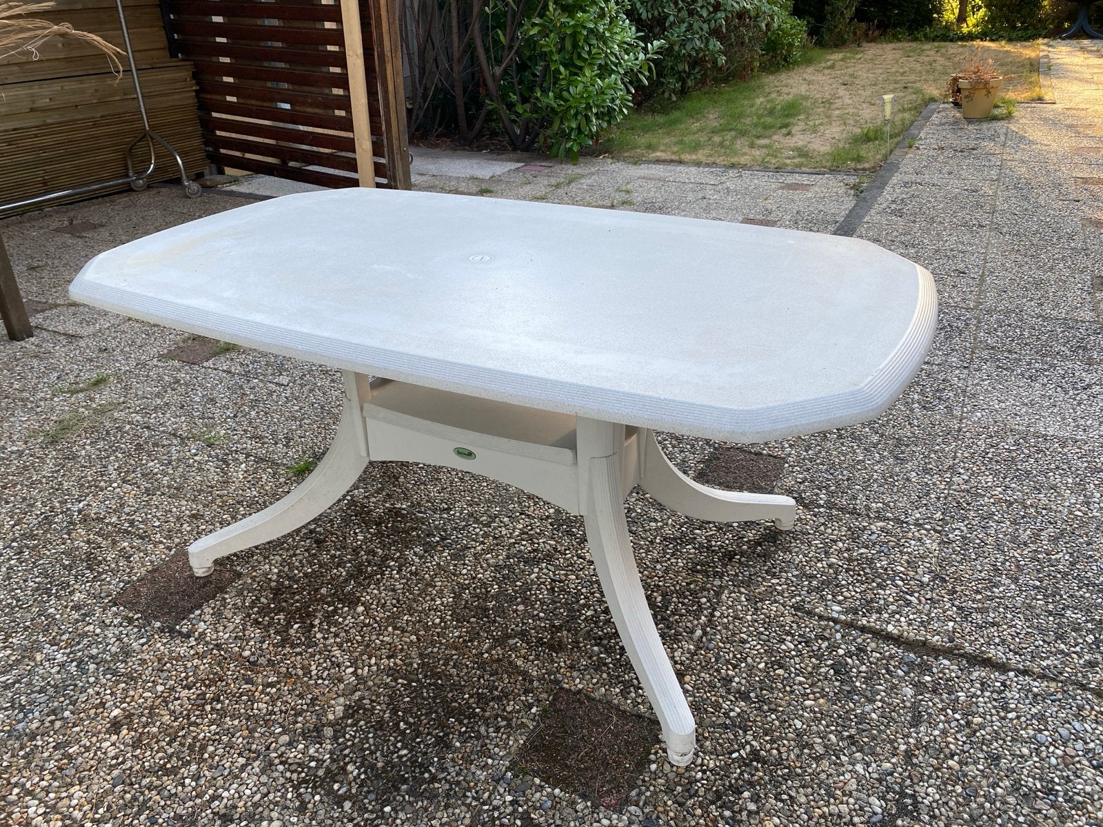Hartman Prestige Tuin-/Eettafel - Wit Kunststof, Ophalen, Gebruikt, Ovaal, Kunststof