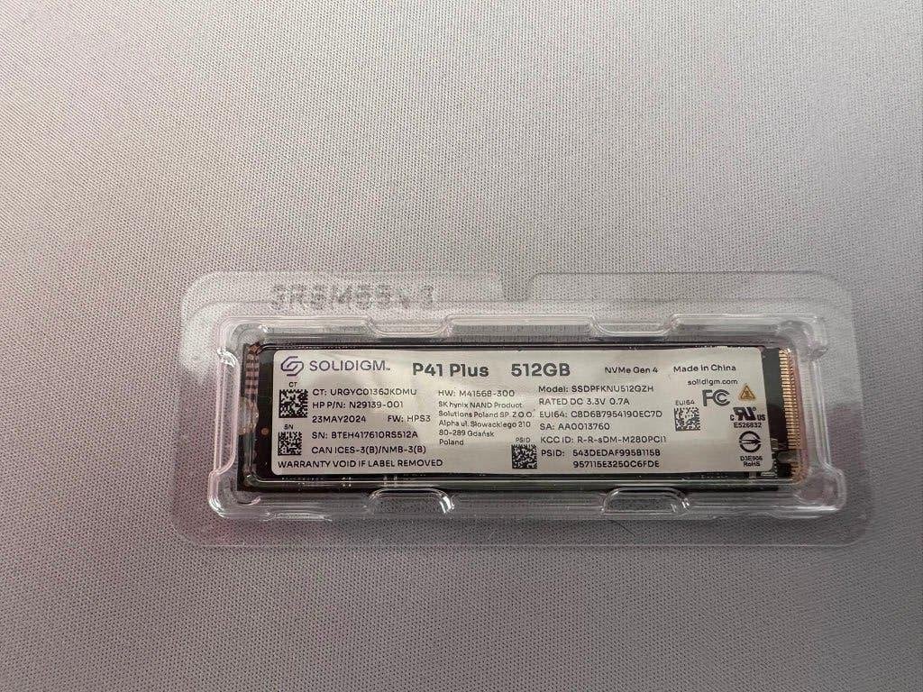 Solidigm P41 Plus - 512 GB NVMe M.2 SSD - PCIe Gen4x4, Computers en Software, Gebruikt, SSD, 512 GB, Ophalen of Verzenden