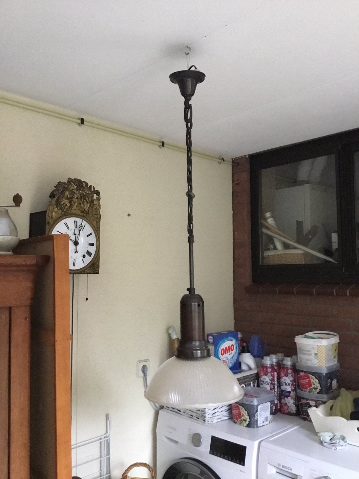 Antieke hanglamp, Ophalen of Verzenden, Zo goed als nieuw