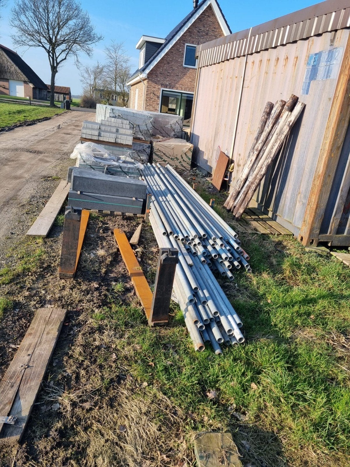 Complete Vaste Bouwsteiger met Planken en Reserveonderdelen, Ophalen