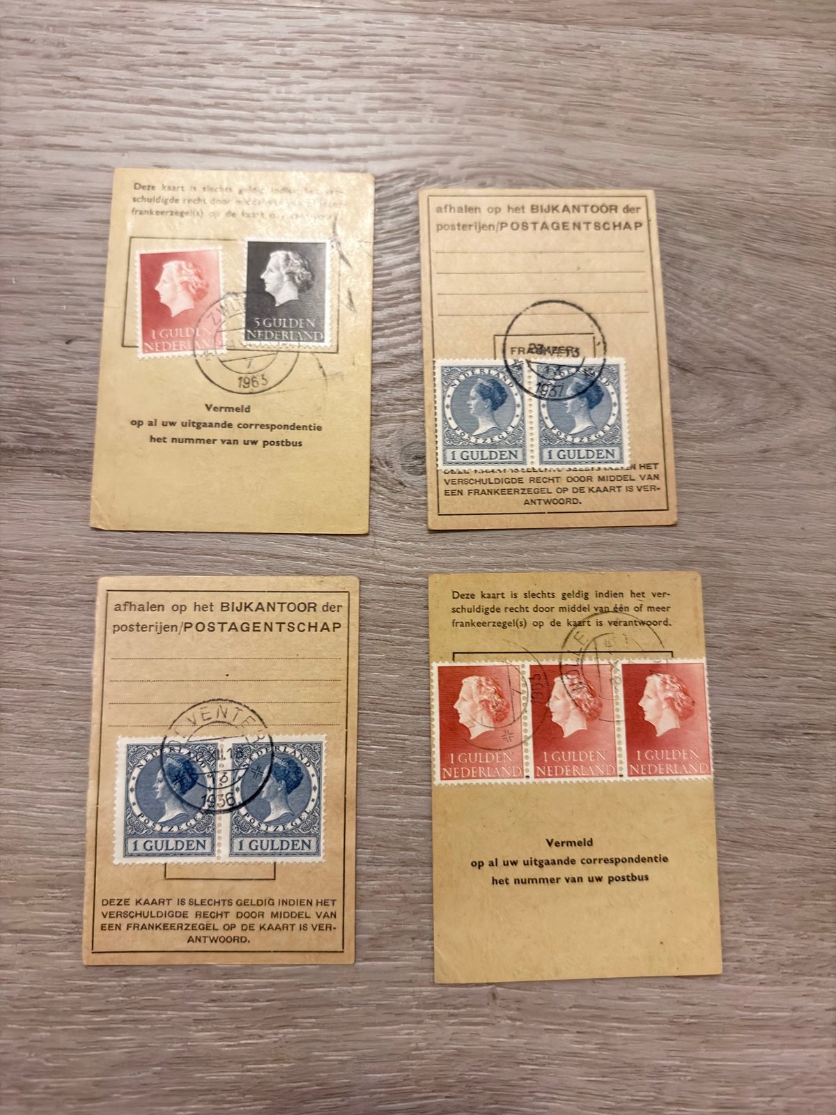 Oude Nederlandse ‘bewijs van afhalen’ - 4 stuks, Ophalen of Verzenden, Overige typen