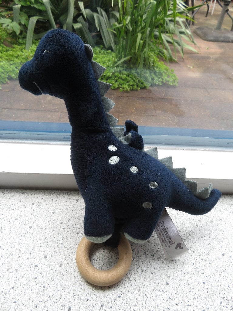 Muziekknuffel dino dinosaurus van Prenatal GRRR donkerblauw, Kinderen en Baby's, Speelgoed | Knuffels en Pluche, Prénatal, Met label