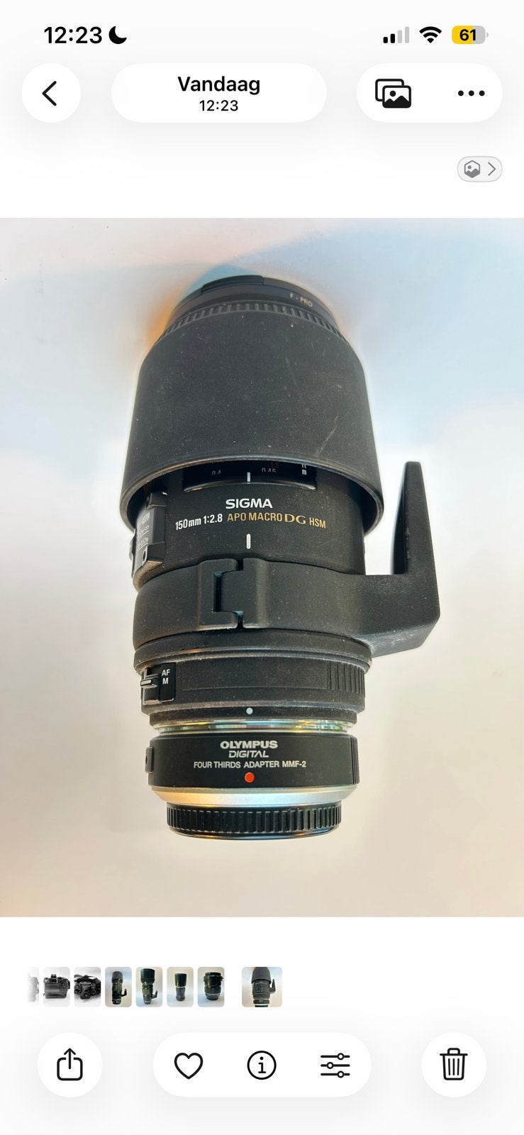 Sigma 150mm 1:2,8 APO macro DG (Olympus vatting), Audio, Tv en Foto, Gebruikt, 150 mm, Ophalen of Verzenden, Macrolens