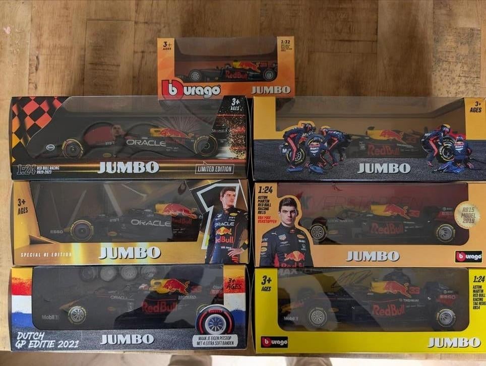 Max Verstappen modelauto's Bburago Jumbo 1:24 & 1:32, Hobby en Vrije tijd, Modelauto's | 1:32, Nieuw, Auto, Overige merken, Ophalen of Verzenden