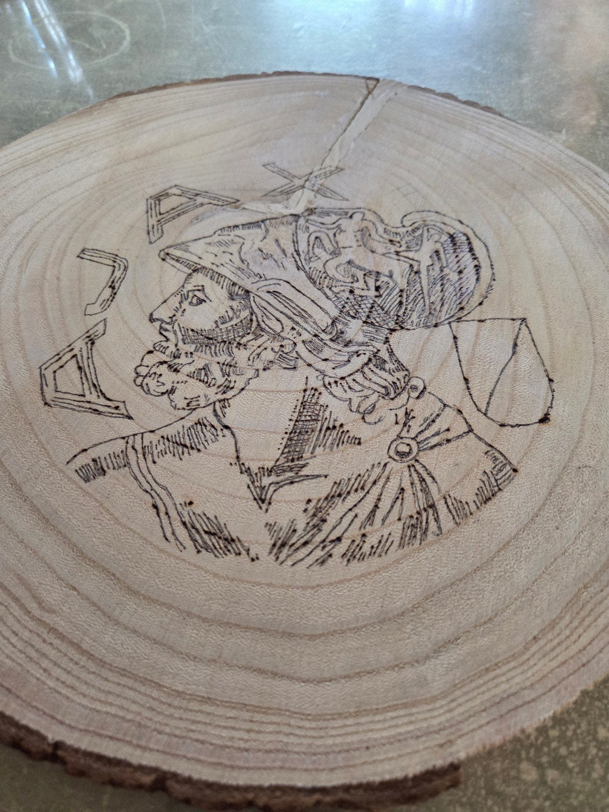 Houten schijf met ajax logo, Ophalen of Verzenden, Nieuw, Hout, Bruin