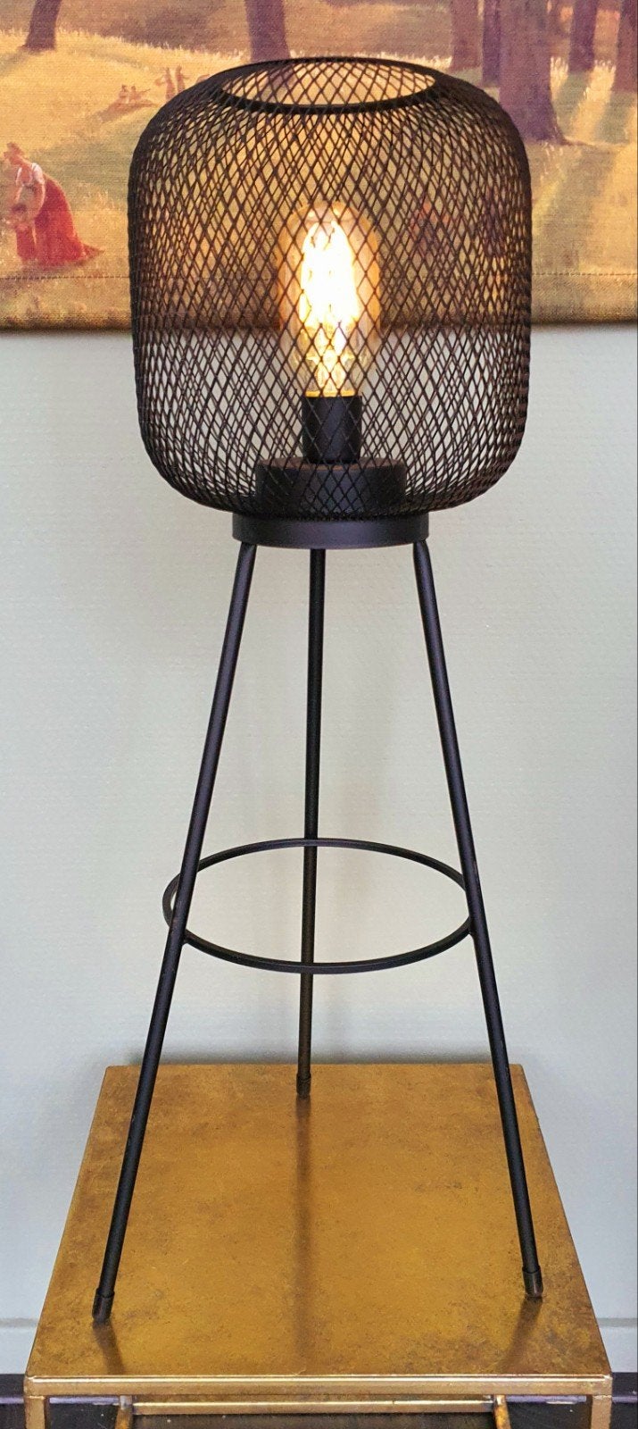 Staande lamp of tafellamp design metaalsoort hoogte 60, 60 cm, Ophalen of Verzenden, Zo goed als nieuw, Zwart