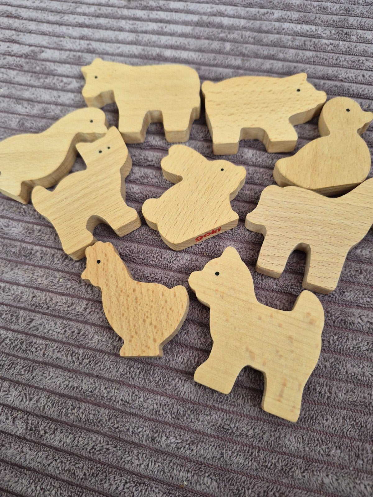 Goki houten boerderijdieren speelgoedset, Kinderen en Baby's, Ophalen of Verzenden, Zo goed als nieuw