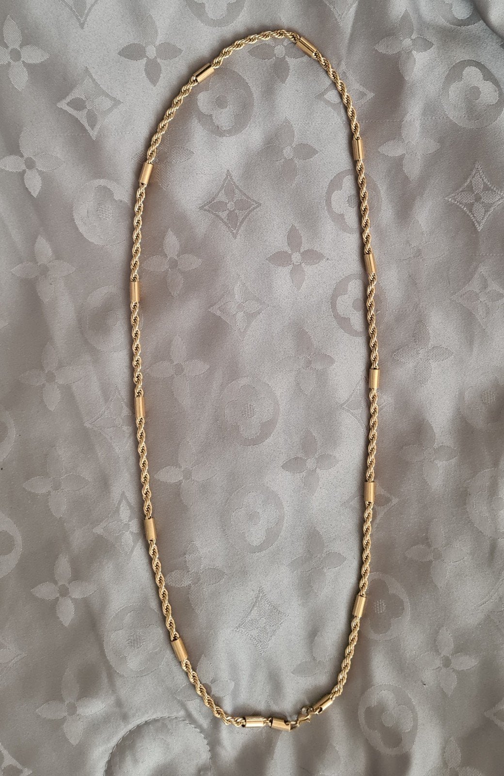 Gouden touwketting met staafjes, Verzenden, Zo goed als nieuw, Goud, Goud