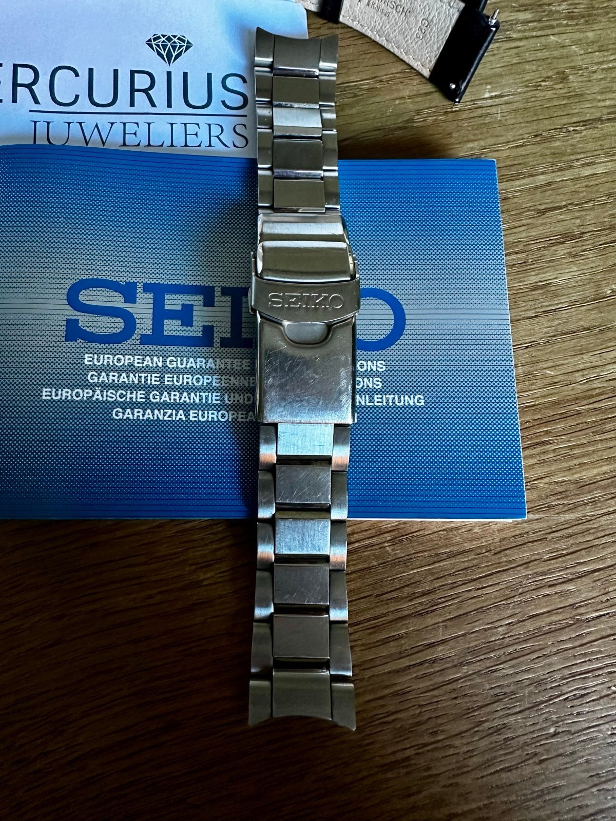 Seiko horlogebandje M01X431H0, van staal. Zgan Prospex., Seiko, Staal, Polshorloge, Ophalen of Verzenden