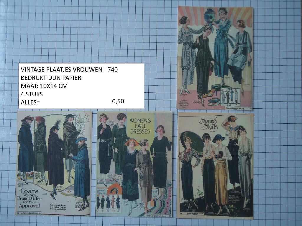 vintage plaatjes vrouwen 740 ( alleen verzenden, Ophalen, Nieuw, Versiering of Embellishment, Overige merken