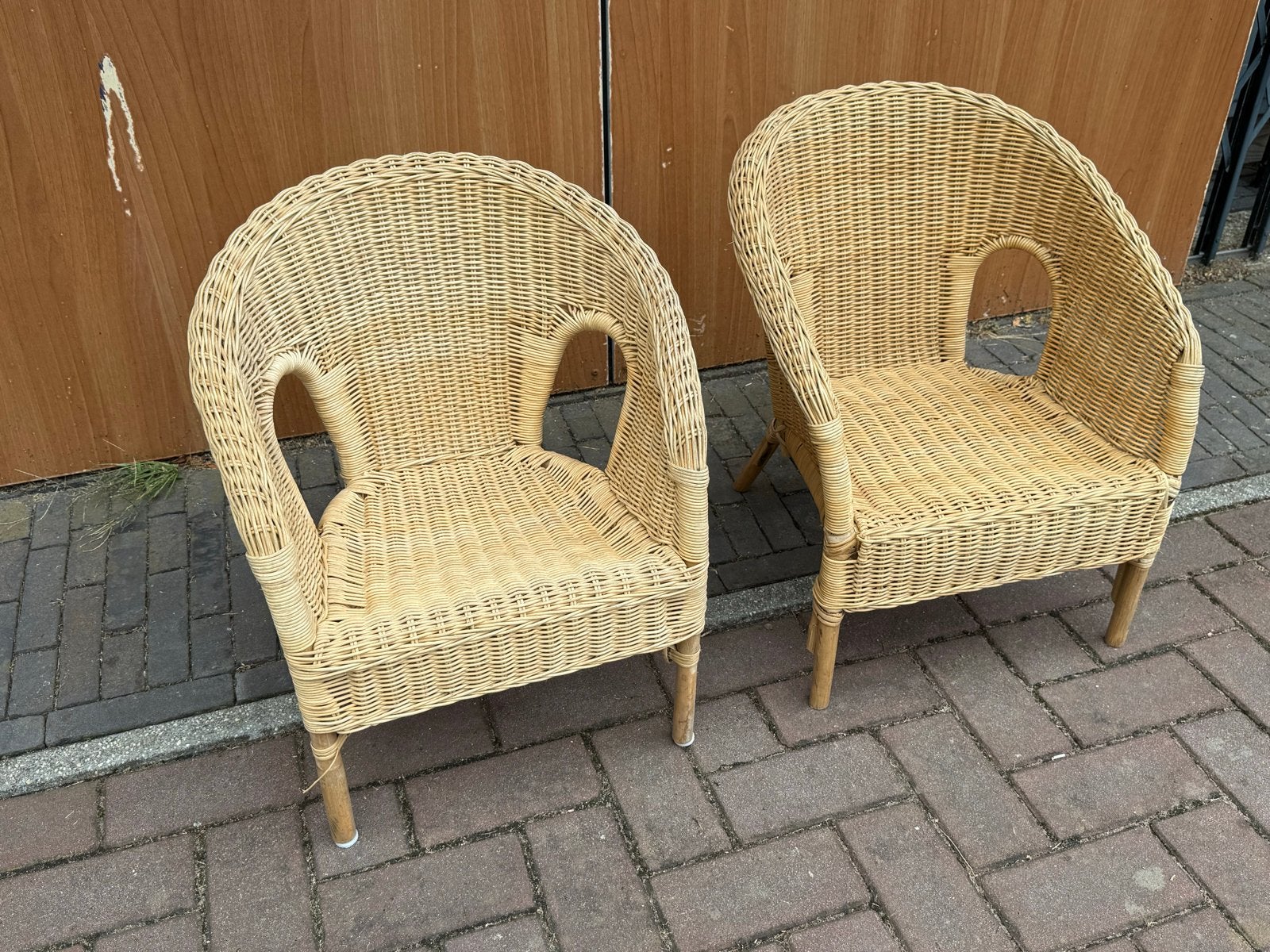 Set kinder rotan stoeltjes 53cm hoog, Ophalen, Gebruikt, Stoel