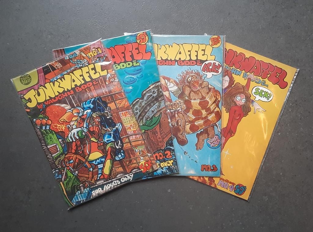 1st print Vaughn Bode Junkwaffel 1 t/m 4, 1971/72, Verzenden, Complete serie of reeks, Vaughn Bode, Zo goed als nieuw