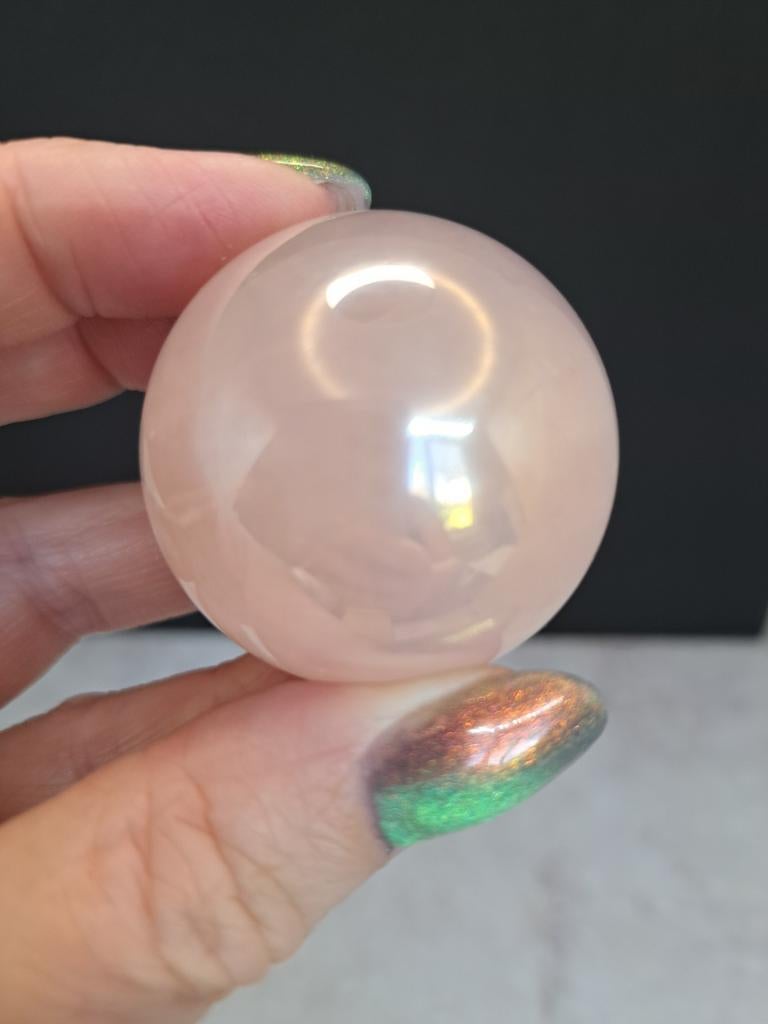 Rozenkwarts bol met angel aura coating, Ophalen of Verzenden, Mineraal