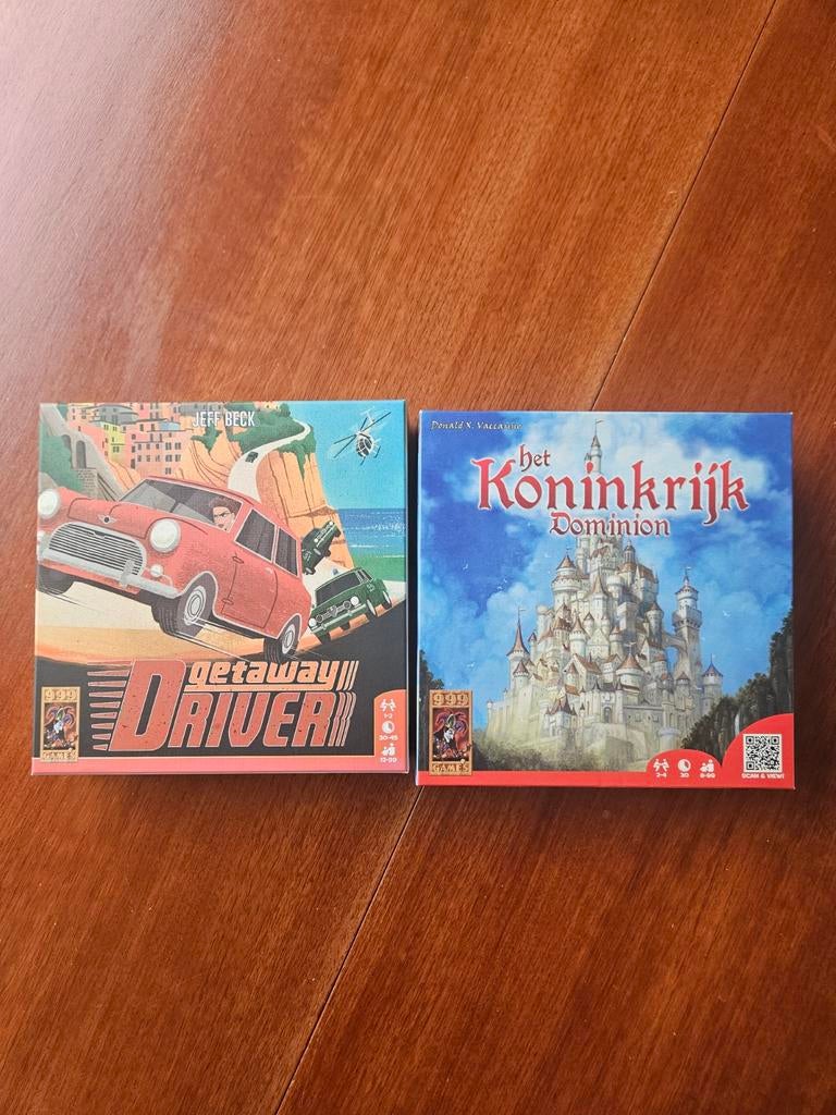 Bordspellen: Dominion & Getaway Driver, Een of twee spelers, Ophalen of Verzenden, Gebruikt, 999 Games