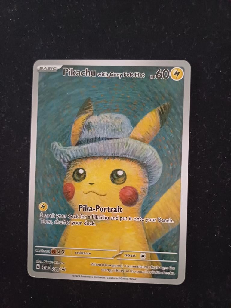 Pokémon Pikachu with grey felt hat, Ophalen of Verzenden, Losse kaart