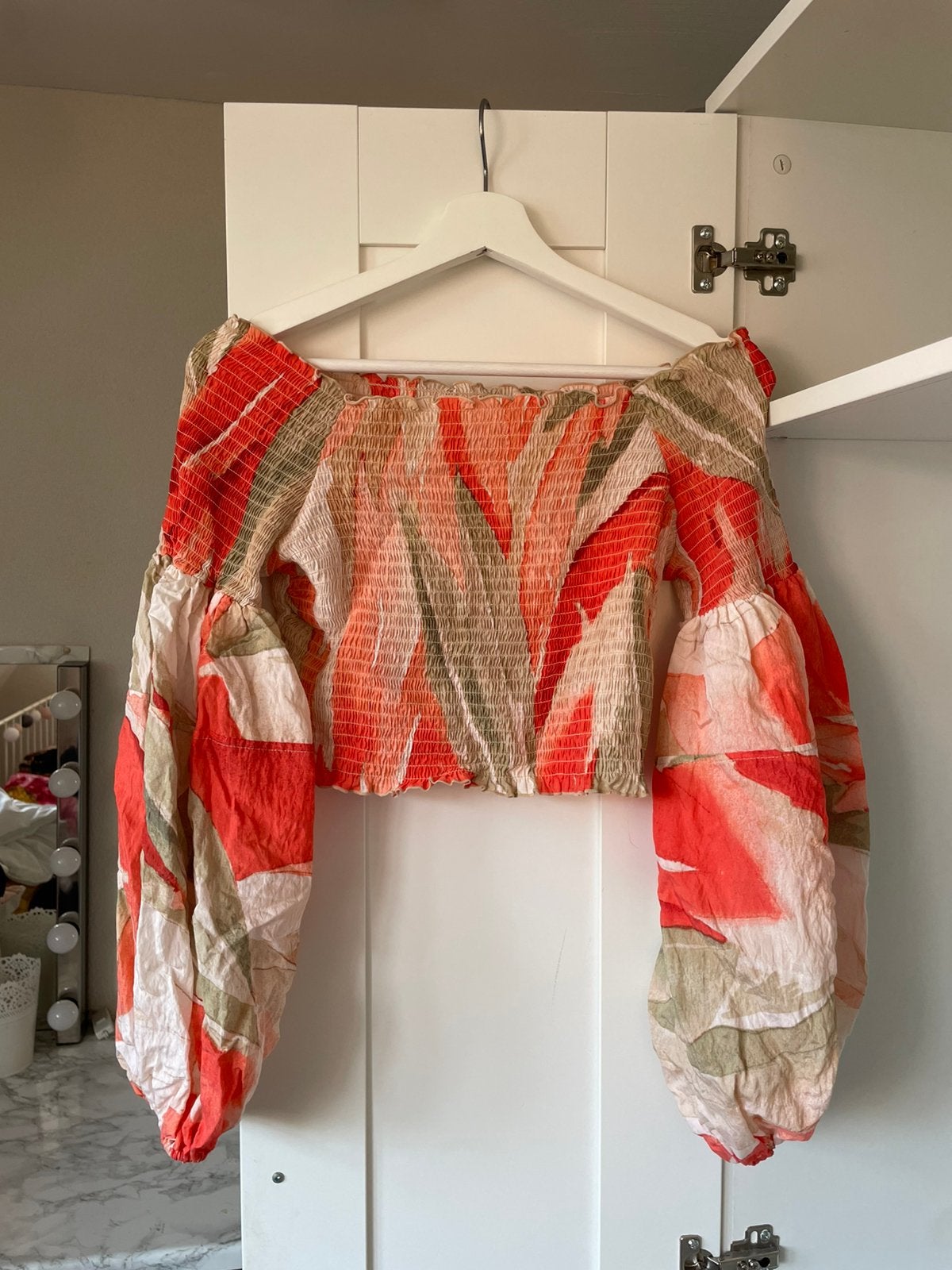 Off shoulder top oranje, groen maat m h&m, Kleding | Dames, Maat 38/40 (M), Ophalen of Verzenden, Zo goed als nieuw, Korte mouw