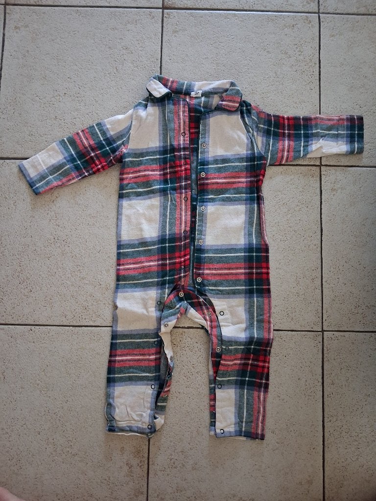 geruite boxpak maat 74/80, Kinderen en Baby's, Babykleding | Maat 74, Ophalen, Broekje, Jongetje of Meisje, Zo goed als nieuw