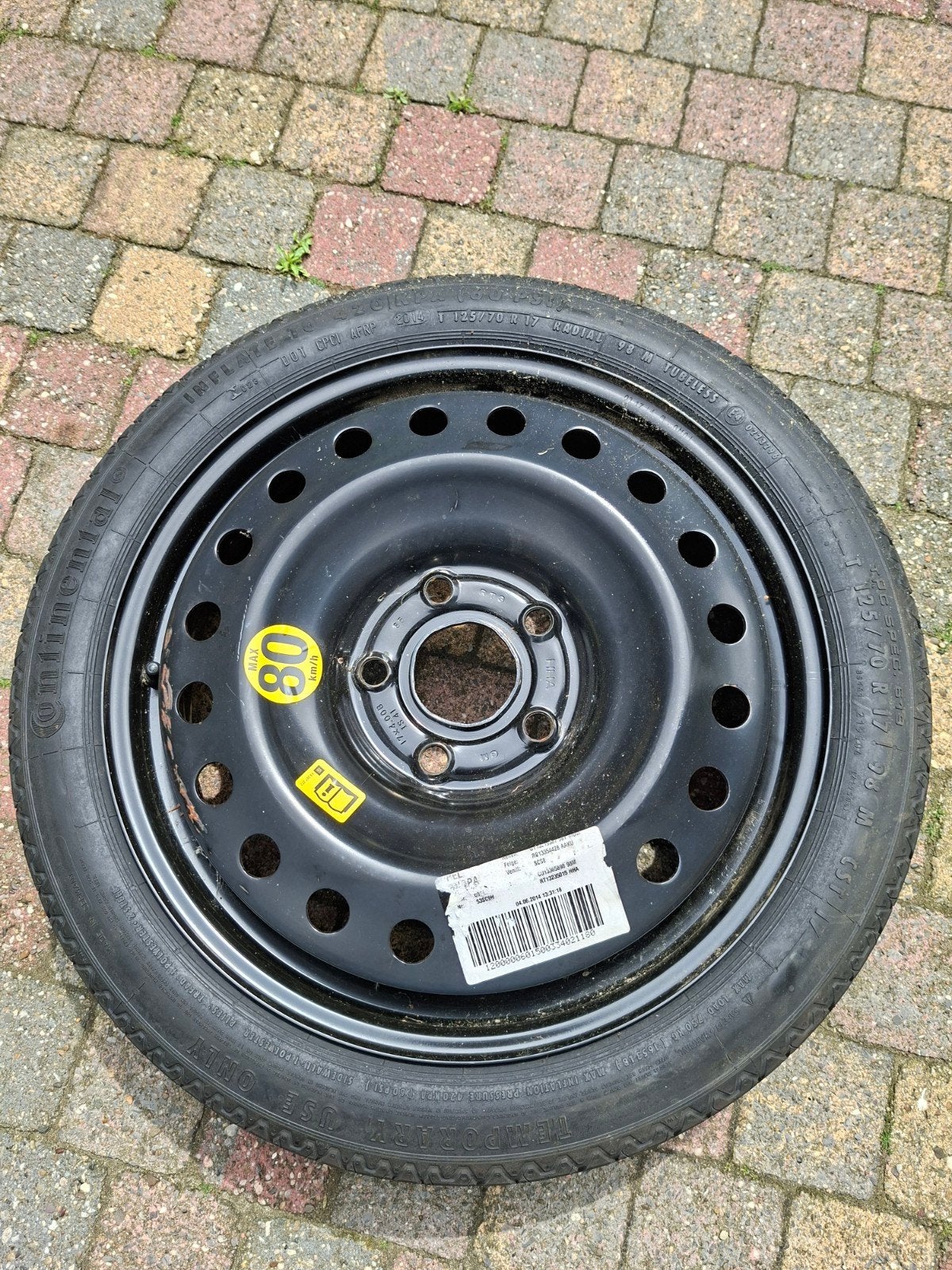 Continental thuiskomer 125/70 R17, oa voor Opel Insignia, Ophalen, Gebruikt, Banden en Velgen, 17 inch
