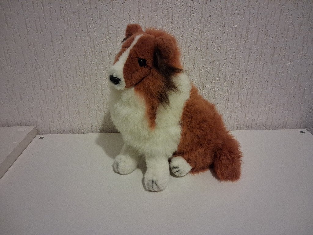 Gund Officiele Lassie knuffel hond 1989, Ophalen of Verzenden, Gebruikt, Tv, Beeldje, Replica of Model