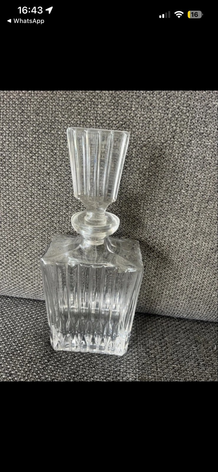 Zware kristallen whisky karaf met stop, Ophalen of Verzenden