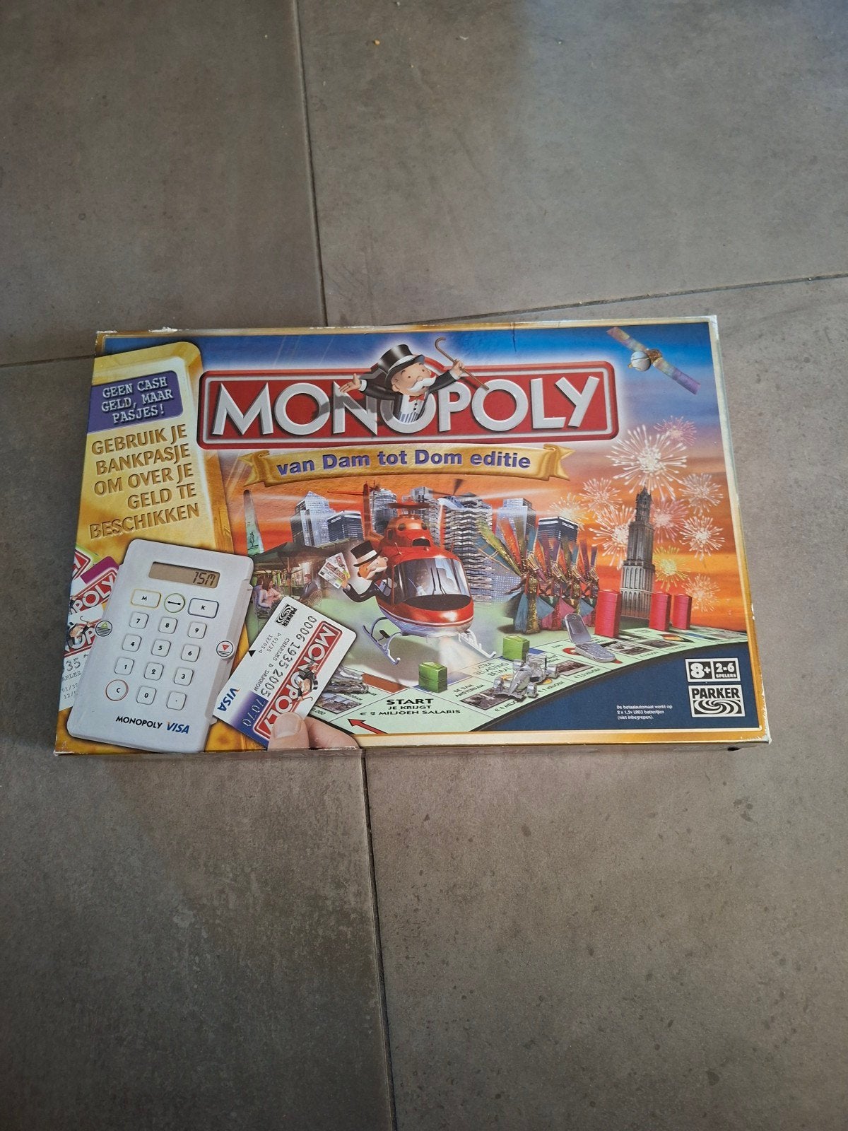 Monopoly van Dam tot Dom editie met bankpasjes, Hobby en Vrije tijd, Drie of vier spelers, Ophalen, Gebruikt, Parker