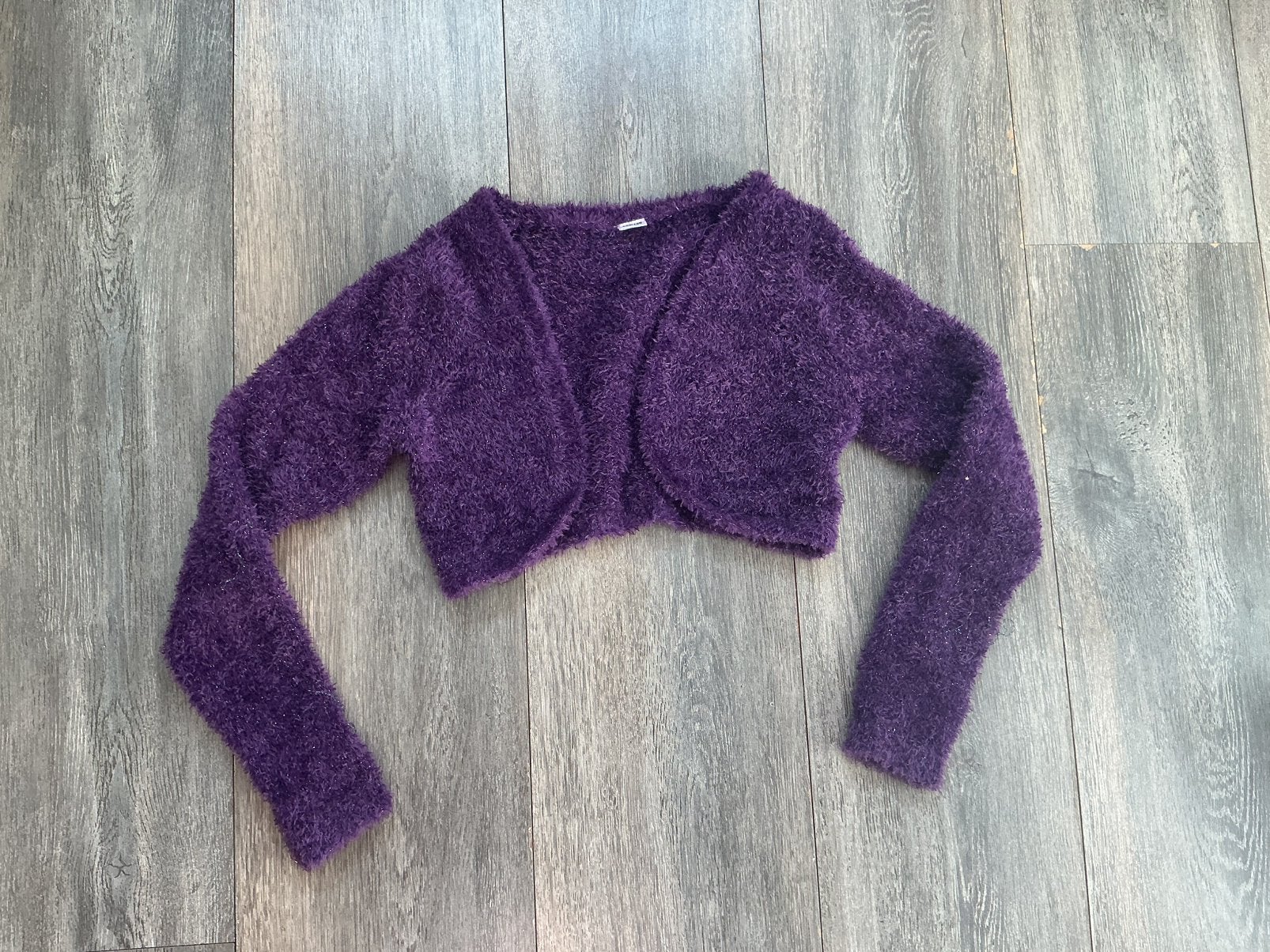 Bolero paars met glitter maat 122-128., Ophalen of Verzenden, Zo goed als nieuw, Meisje, Trui of Vest
