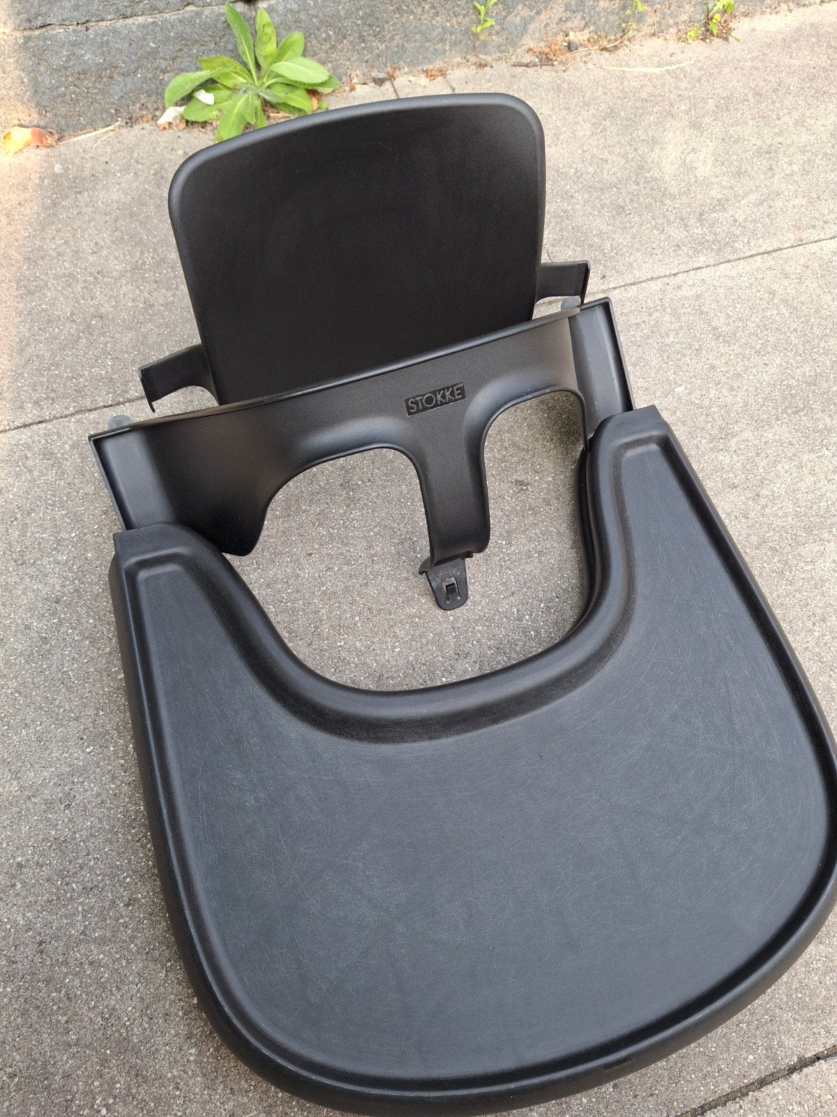 Stokke tafelblad en babyset, zwart, voor Tripp Trapp stoel, Ophalen of Verzenden, Gebruikt, Meegroeistoel