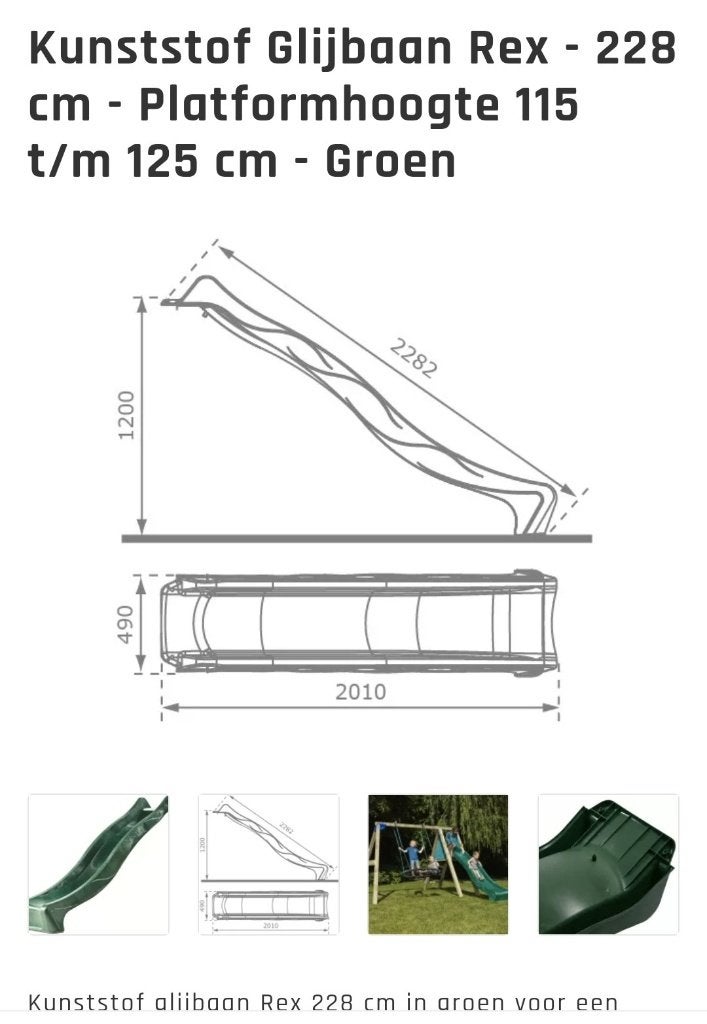 Glijbaan kunststof platformhoogte 115 - 125 cm, Ophalen, Zo goed als nieuw, Glijbaan