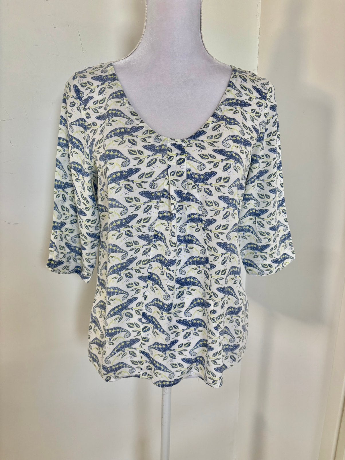 Leuk White Stuff shirt - maat 10/S/36, Wit, Ophalen of Verzenden, Zo goed als nieuw, Korte mouw