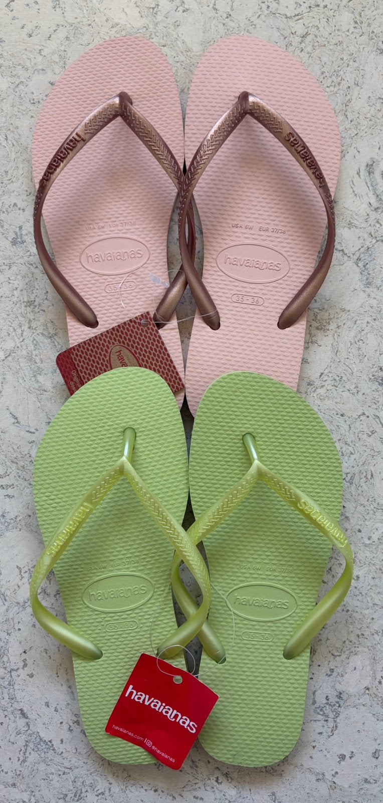 2x Havaianas slim slippers maat 35/36!, Slippers, Overige kleuren, Nieuw, Ophalen of Verzenden