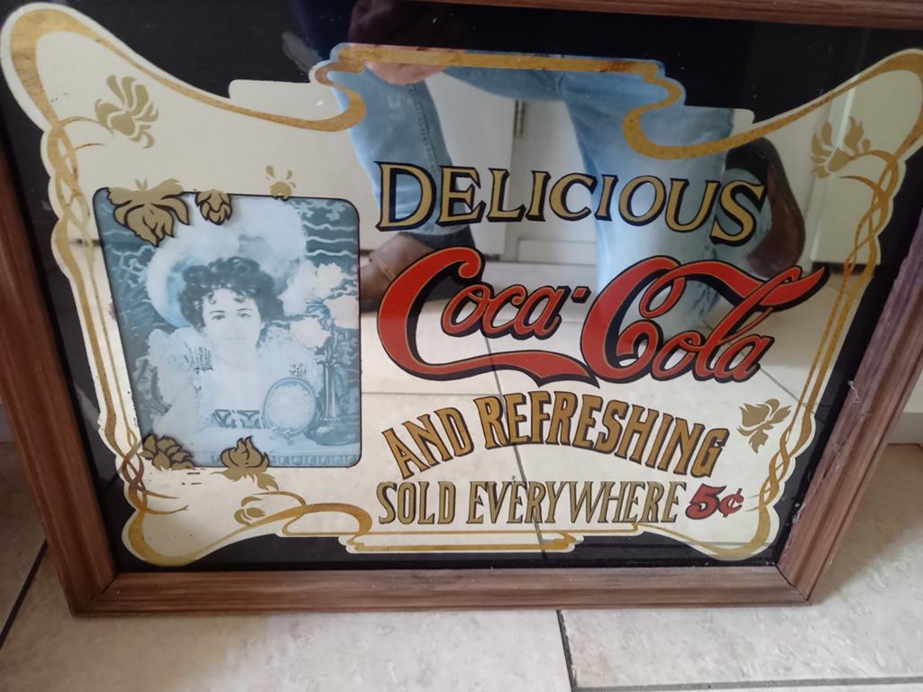 Vintage Coca Cola Spiegel, Ophalen of Verzenden, Rechthoekig