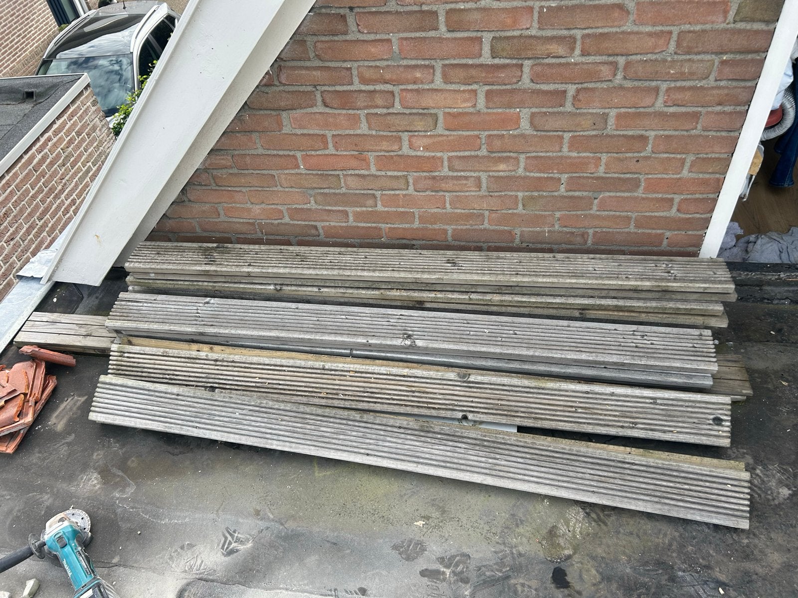 Gebruikte vlonderplanken - diverse lengtes, Ophalen, Gebruikt, 25 tot 50 mm, Plank