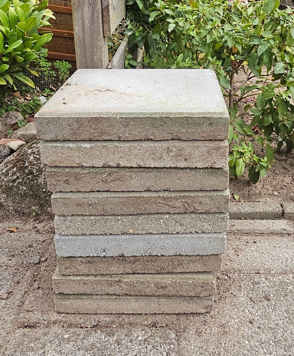 9 STOEPTEGELS 30X30, Tuin en Terras, Tegels en Klinkers, Ophalen, Gebruikt, Beton, Terrastegels
