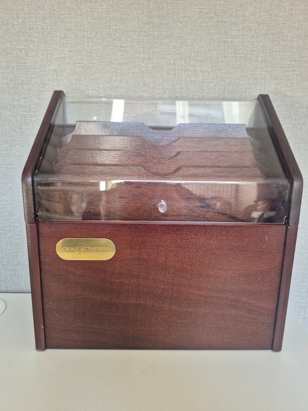 Vintage ABN Bank Houten Folderhouders, Ophalen of Verzenden