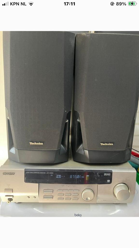 Kenwood KRF-V4550D + 2 Technics boxen, Ophalen of Verzenden, Zo goed als nieuw, 70 watt of meer, Overige merken