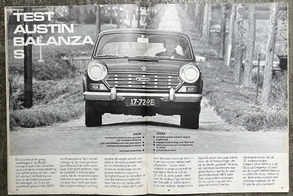 Austin 1800 Balanza ( ADO17 ) test in Autovisie 1970, Gelezen, Ophalen of Verzenden, Overige merken, Autovisie